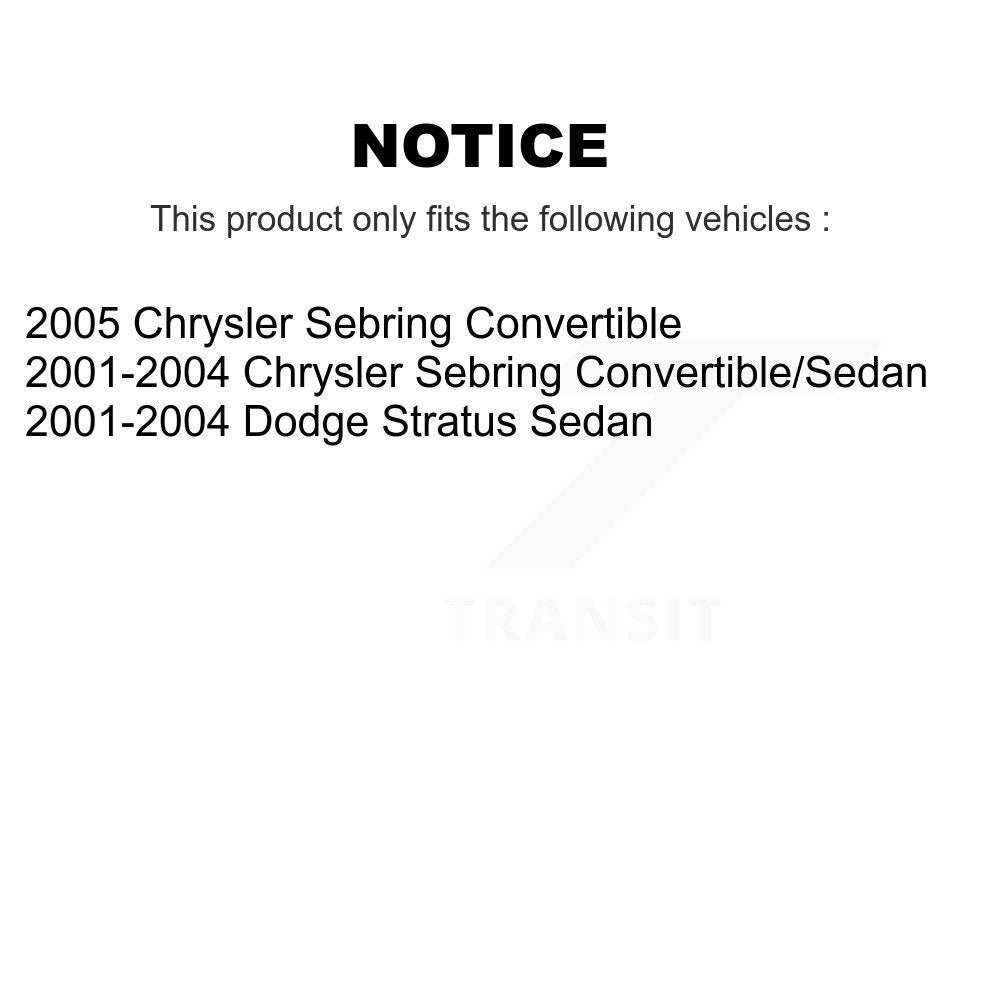 Front Rear Disc Brake Rotor & Ceramic Pad Kit For Chrysler Sebring Dodge Stratus