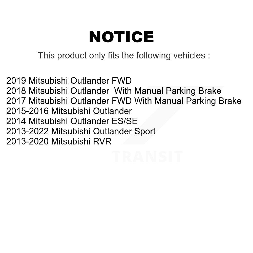 Front Rear Disc Brake Rotor & Ceramic Pad Kit For Mitsubishi Outlander Sport RVR