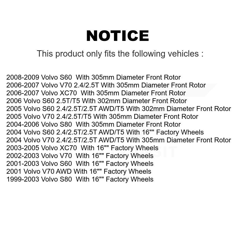 Front Rear Disc Brake Rotors And Ceramic Pads Kit For Volvo S60 V70 XC70 S80