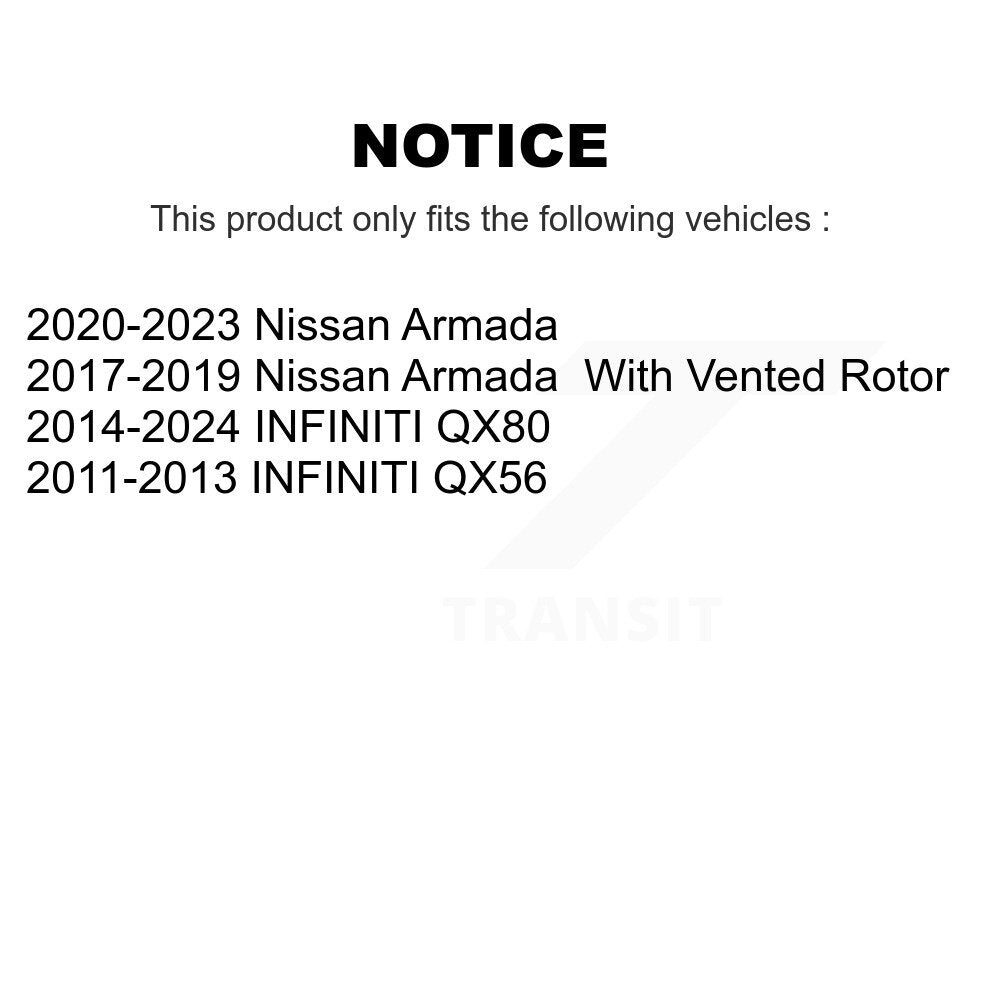 Front Rear Disc Brake Rotor Ceramic Pad Kit For INFINITI Nissan Armada QX80 QX56
