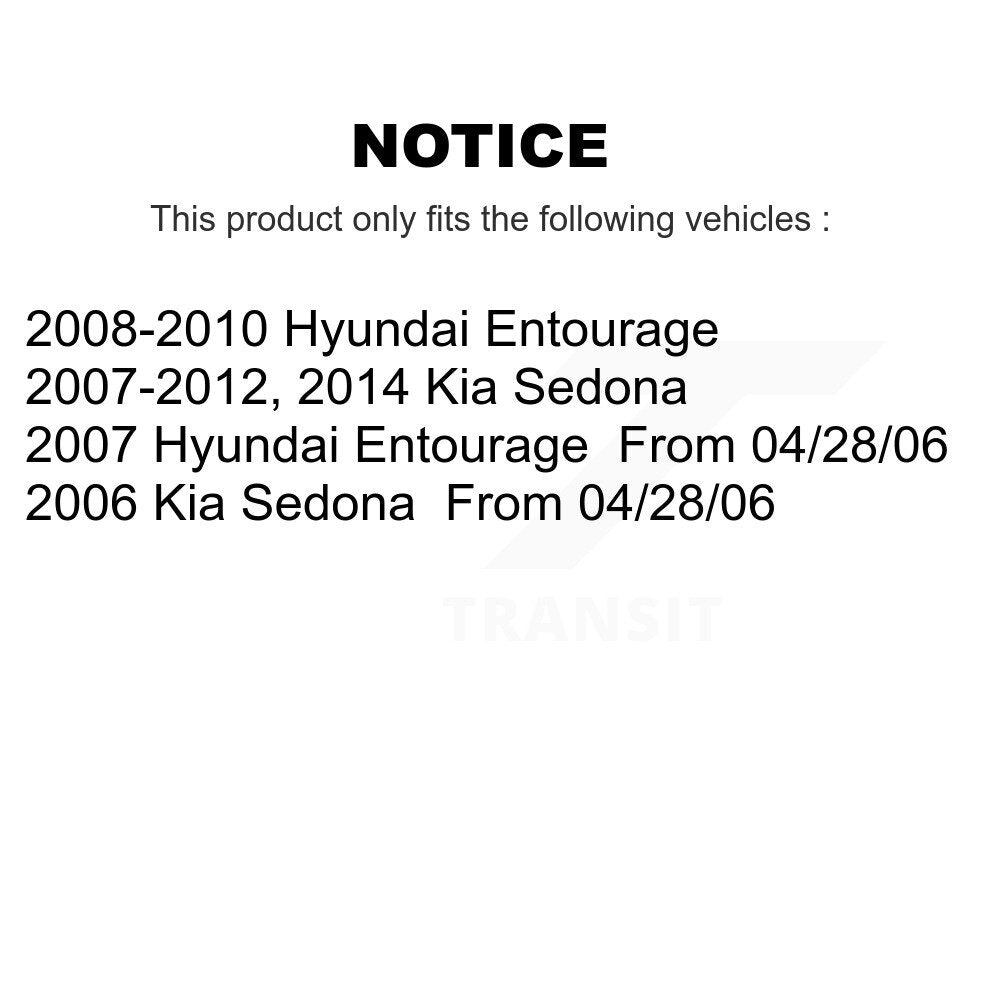 Front Rear Disc Brake Rotor And Ceramic Pad Kit For Kia Sedona Hyundai Entourage