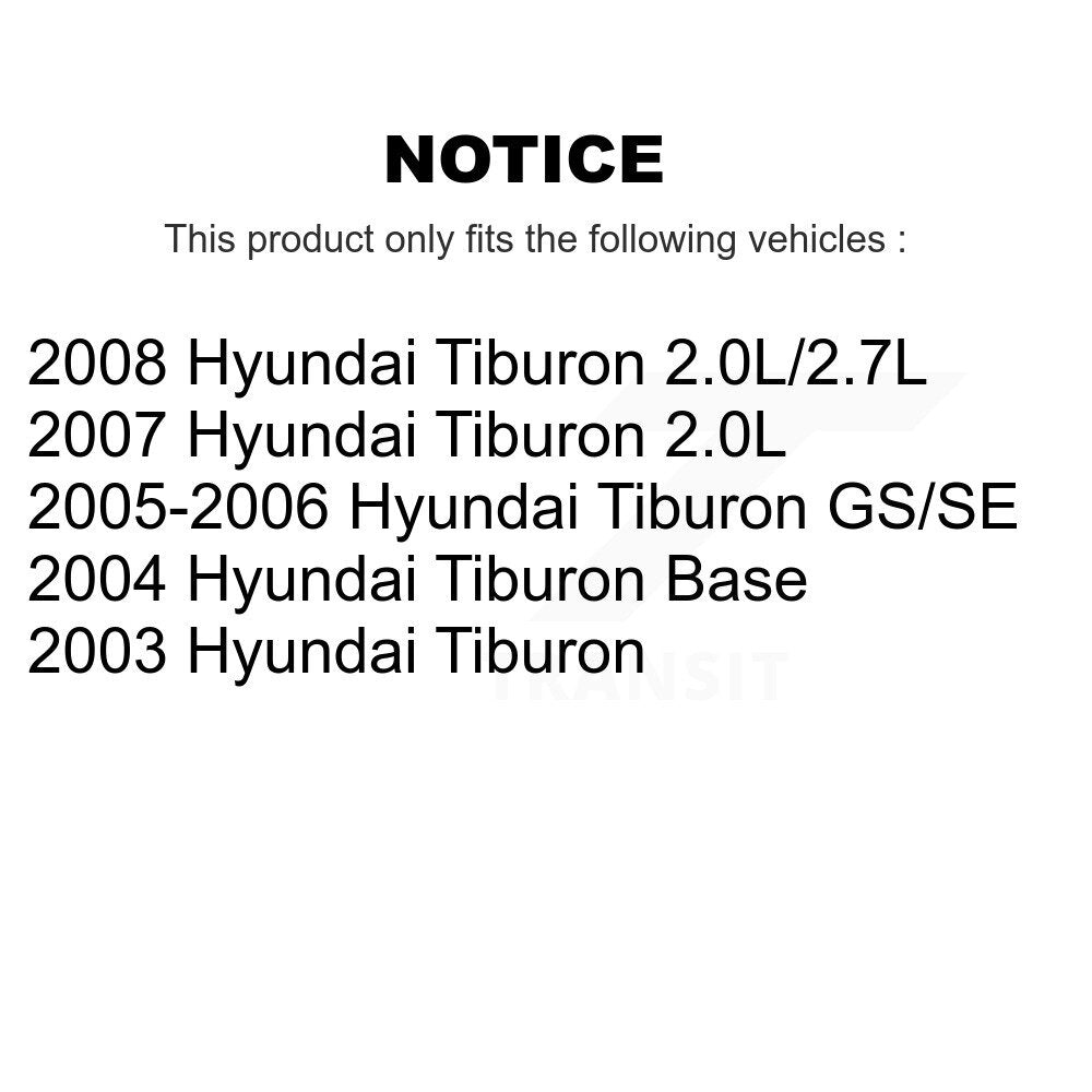 Front Rear Disc Brake Rotors And Ceramic Pads Kit For Hyundai Tiburon