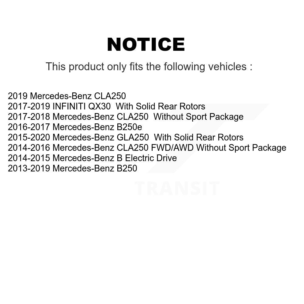 Rear Brake Rotor Ceramic Pad Kit For Mercedes-Benz GLA250 CLA250 INFINITI QX30 B