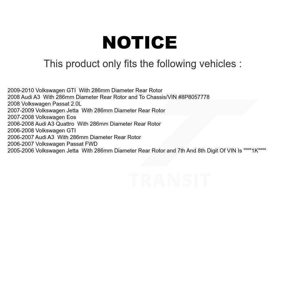 Rear Brake Rotor And Ceramic Pad Kit For Volkswagen Jetta Passat GTI Eos Audi A3