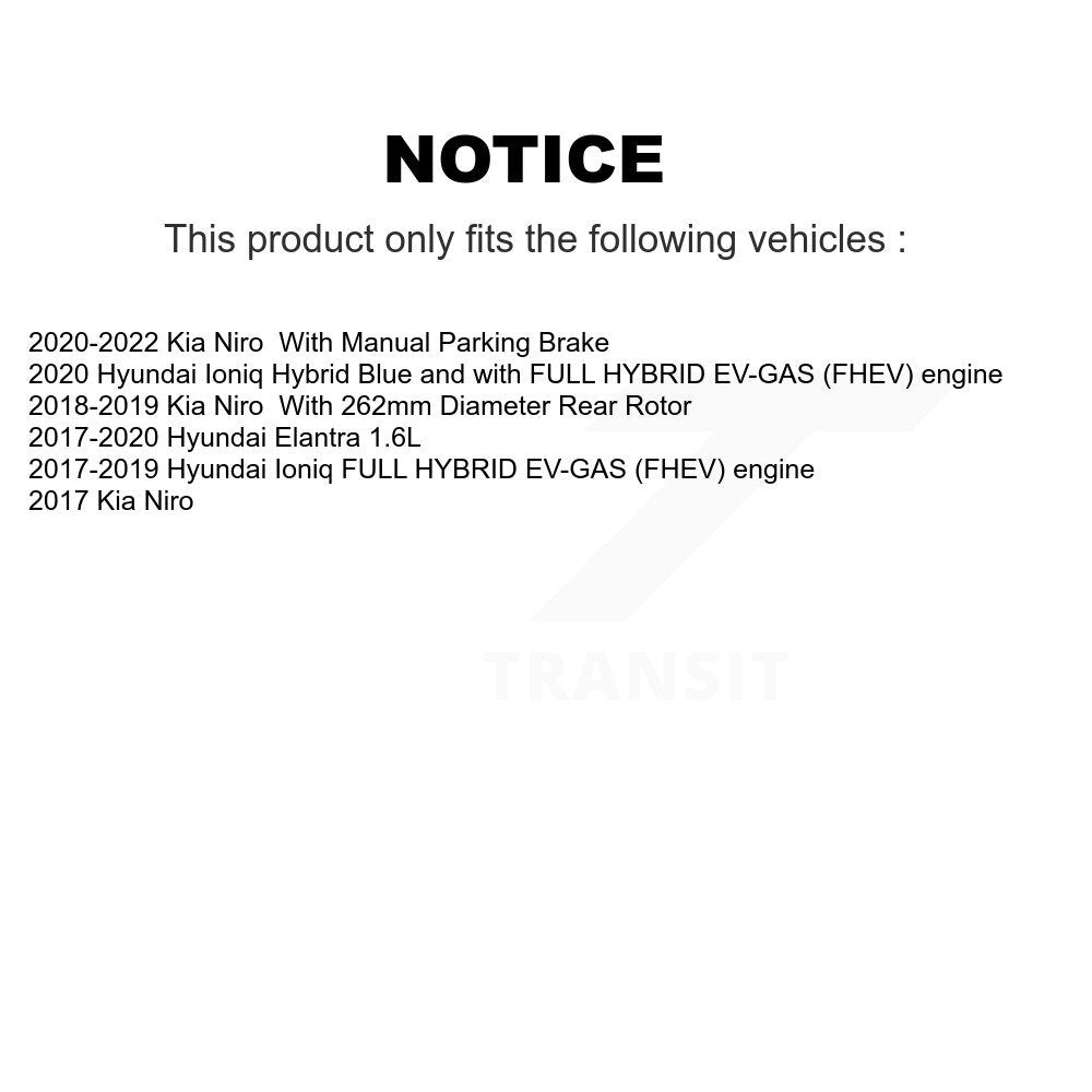 Rear Disc Brake Rotors And Ceramic Pads Kit For Hyundai Elantra Kia Niro Ioniq