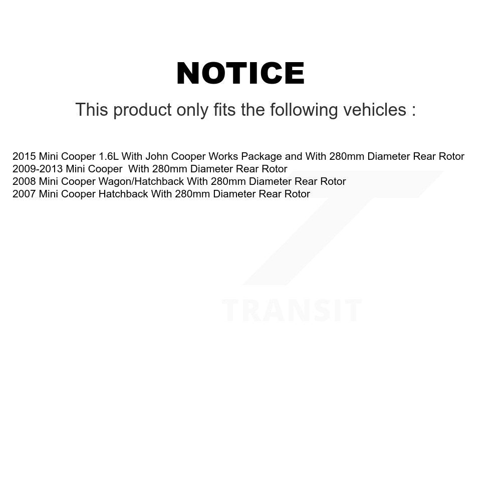Rear Disc Brake Rotors And Ceramic Pads Kit For Mini Cooper
