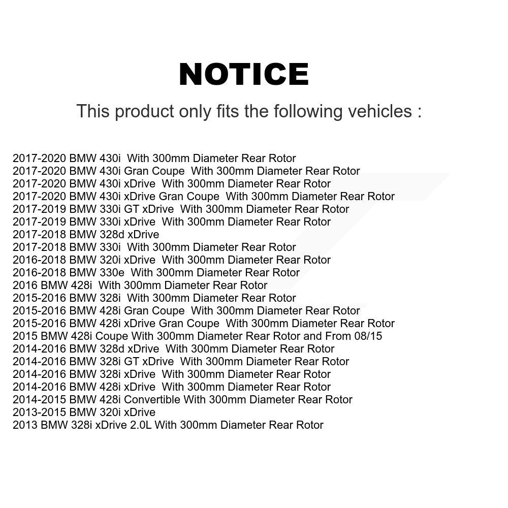 Rear Brake Rotor Ceramic Pad Kit For BMW 328i xDrive 320i 330i 428i 430i Gran GT