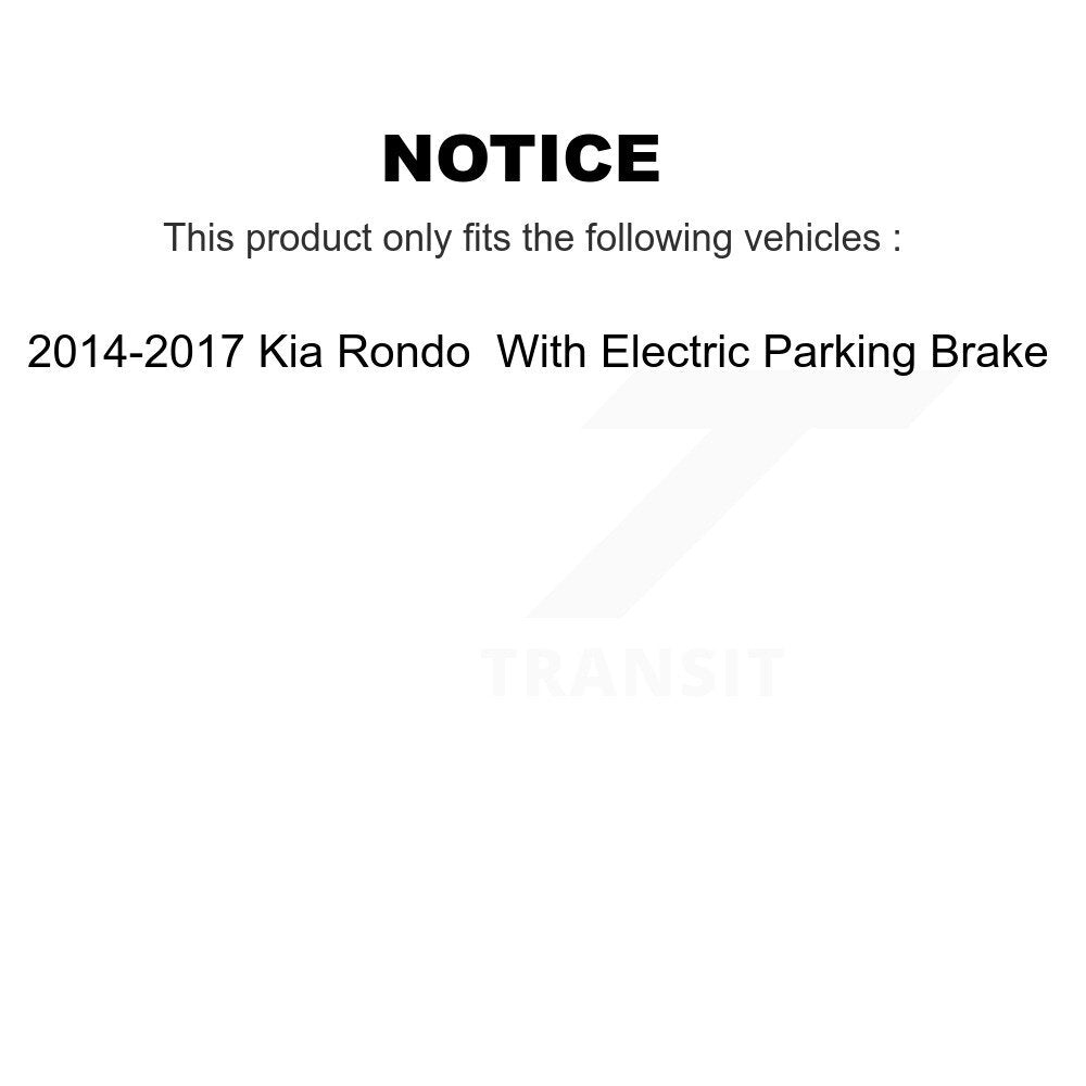 Rear Brake Rotor Ceramic Pad Kit For 14-17 Kia Rondo With Electric Parking