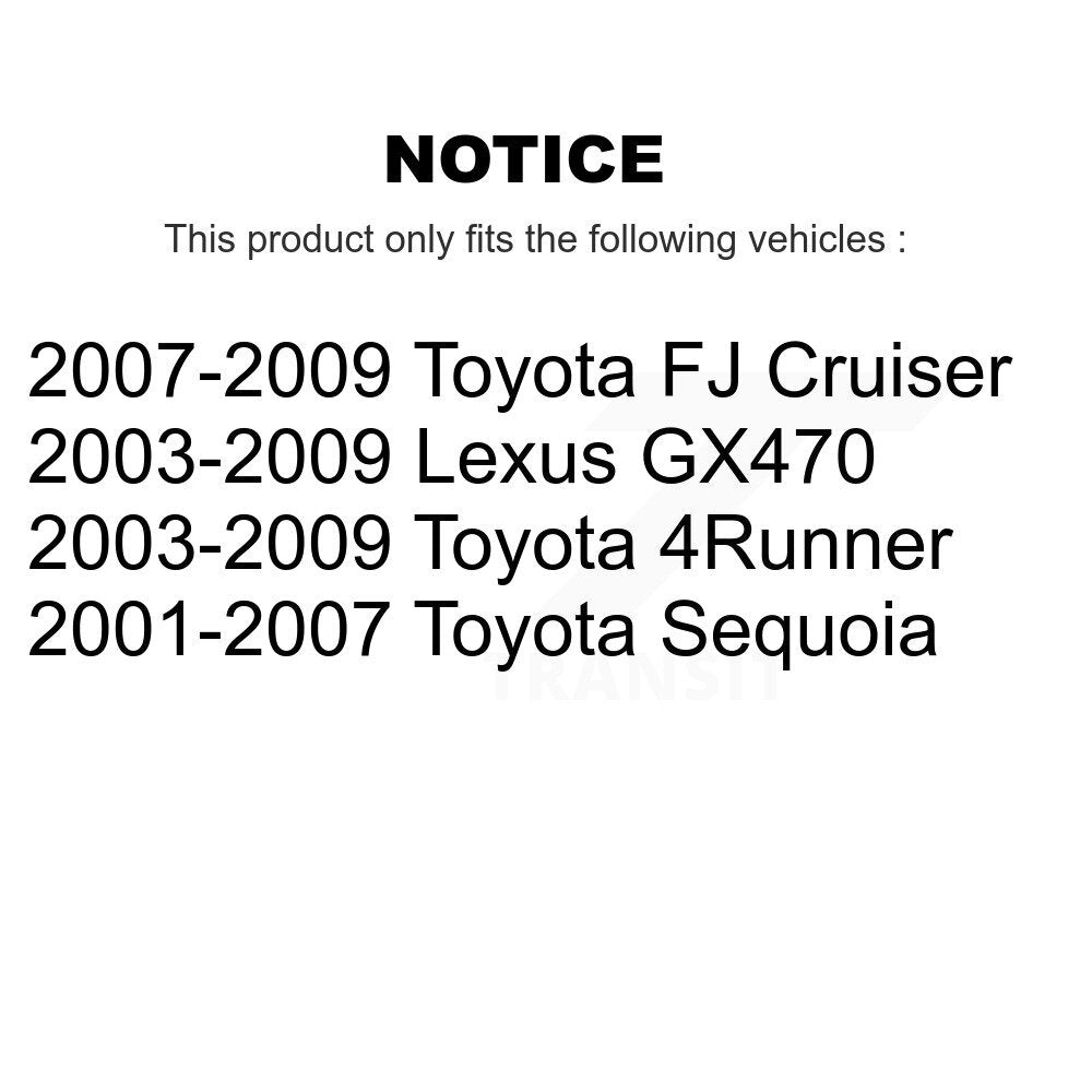 Rear Brake Rotor And Ceramic Pad Kit For Toyota 4Runner FJ Cruiser Sequoia Lexus