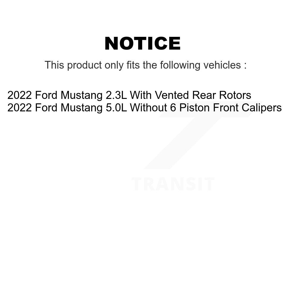 Rear Disc Brake Rotors And Ceramic Pads Kit For Ford Mustang K8C-102172