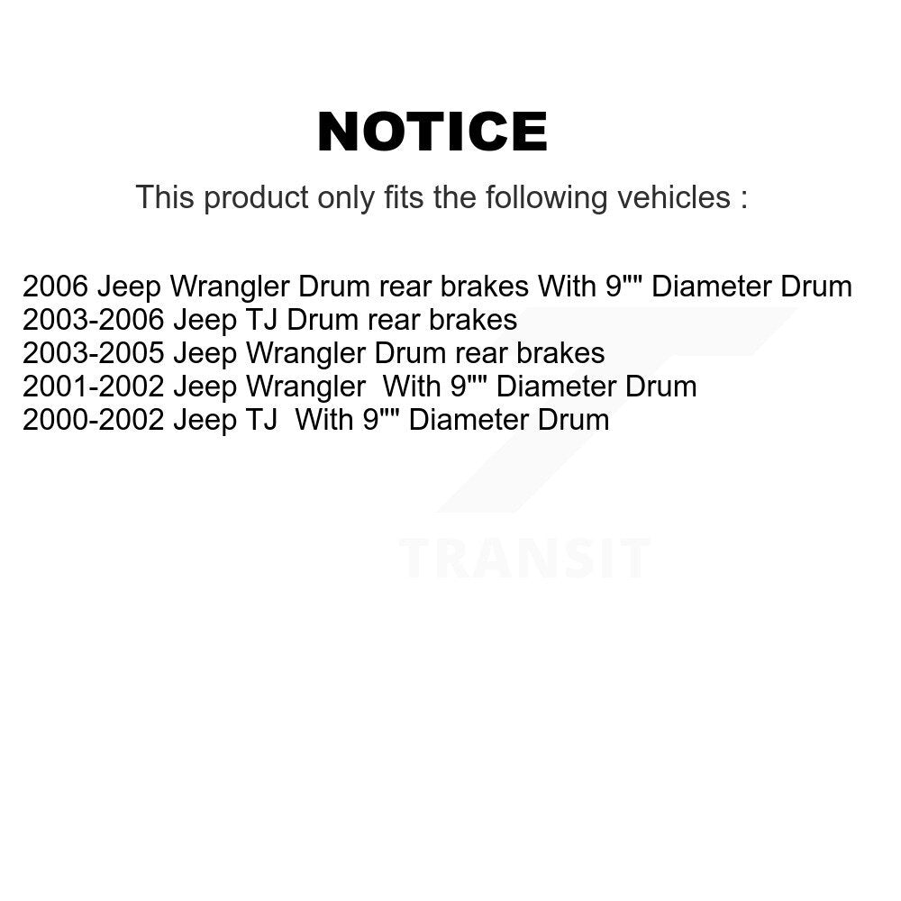 Front Rear Disc Brake Rotors Ceramic Pad And Drum Kit (7Pc) For Jeep Wrangler TJ