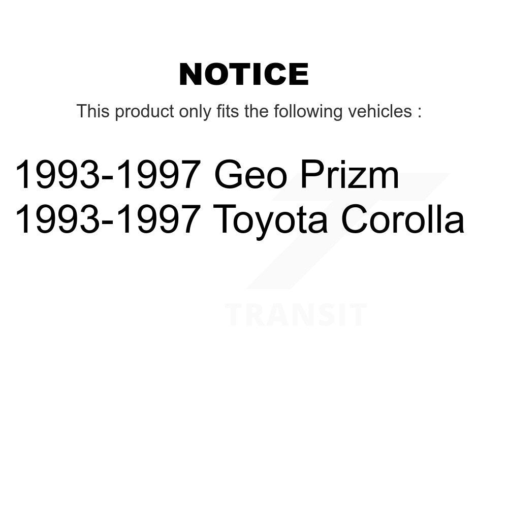 Front Rear Brake Rotor Ceramic Pad & Drum Kit (7Pc) For Toyota Corolla Geo Prizm