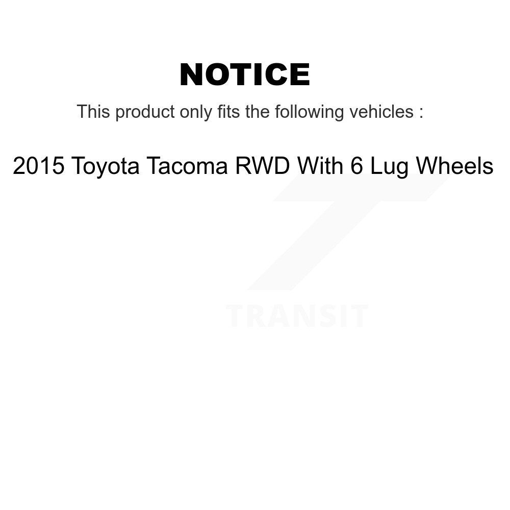 Front Rear Brake Rotor Ceramic Pad And Drum Kit (7Pc) For 2015 Toyota Tacoma RWD