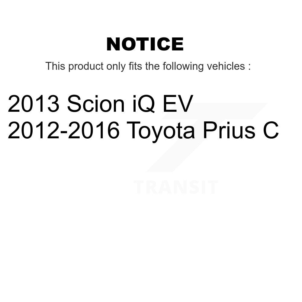 Front Rear Brake Rotors Ceramic Pad & Drum Kit (7Pc) For Toyota Prius C Scion iQ