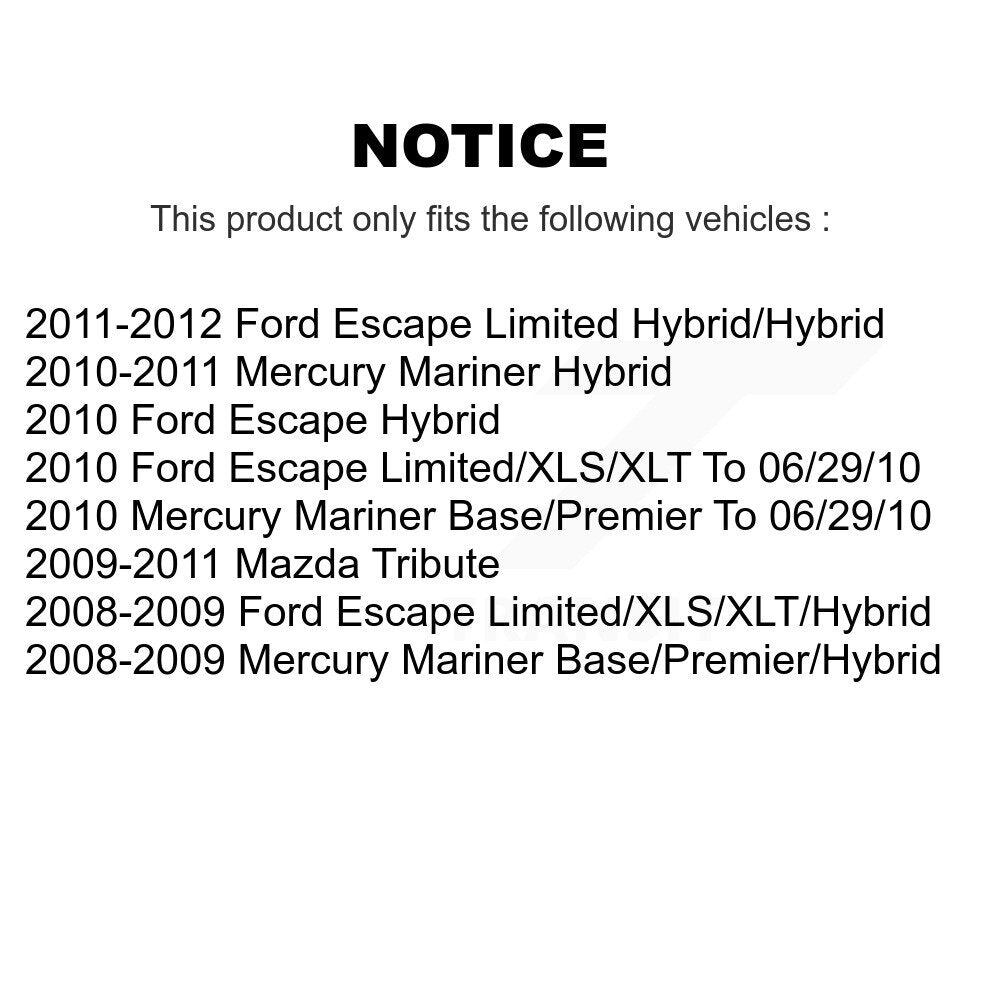 Front Rear Brake Rotors Ceramic Pad Drum Kit (7Pc) For Ford Escape Mazda Tribute