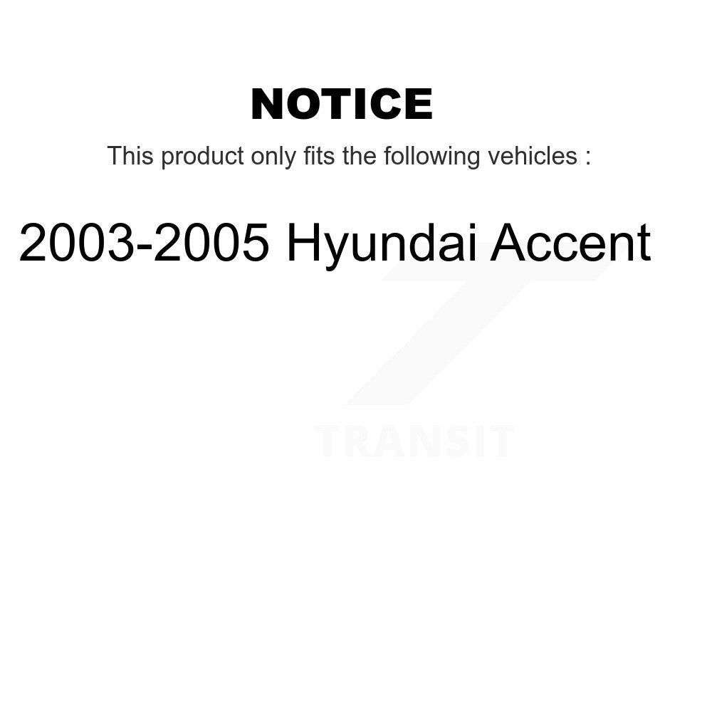 Front Rear Brake Rotor Ceramic Pad & Drum Kit (7Pc) For 2003-2005 Hyundai Accent