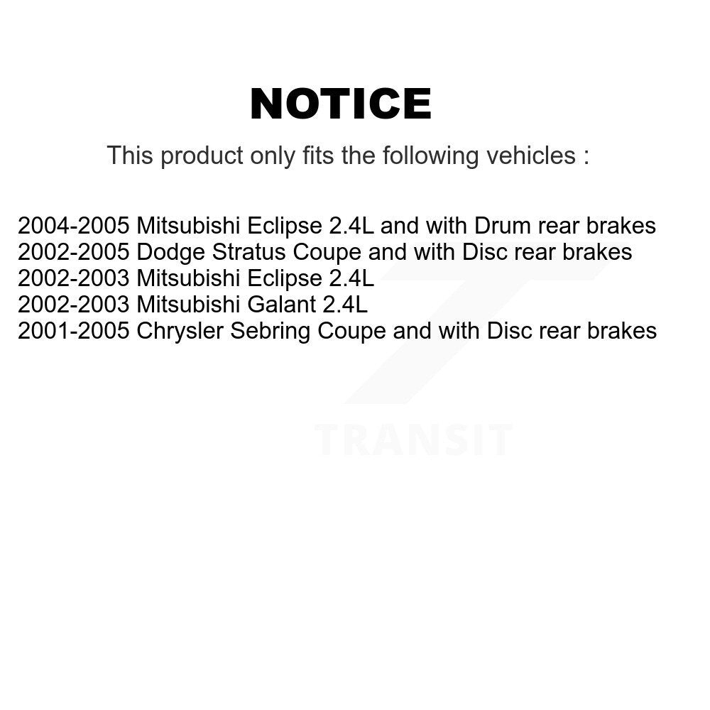 Front Rear Disc Brake Rotor Ceramic Pad Drum Kit For Chrysler Sebring Mitsubishi