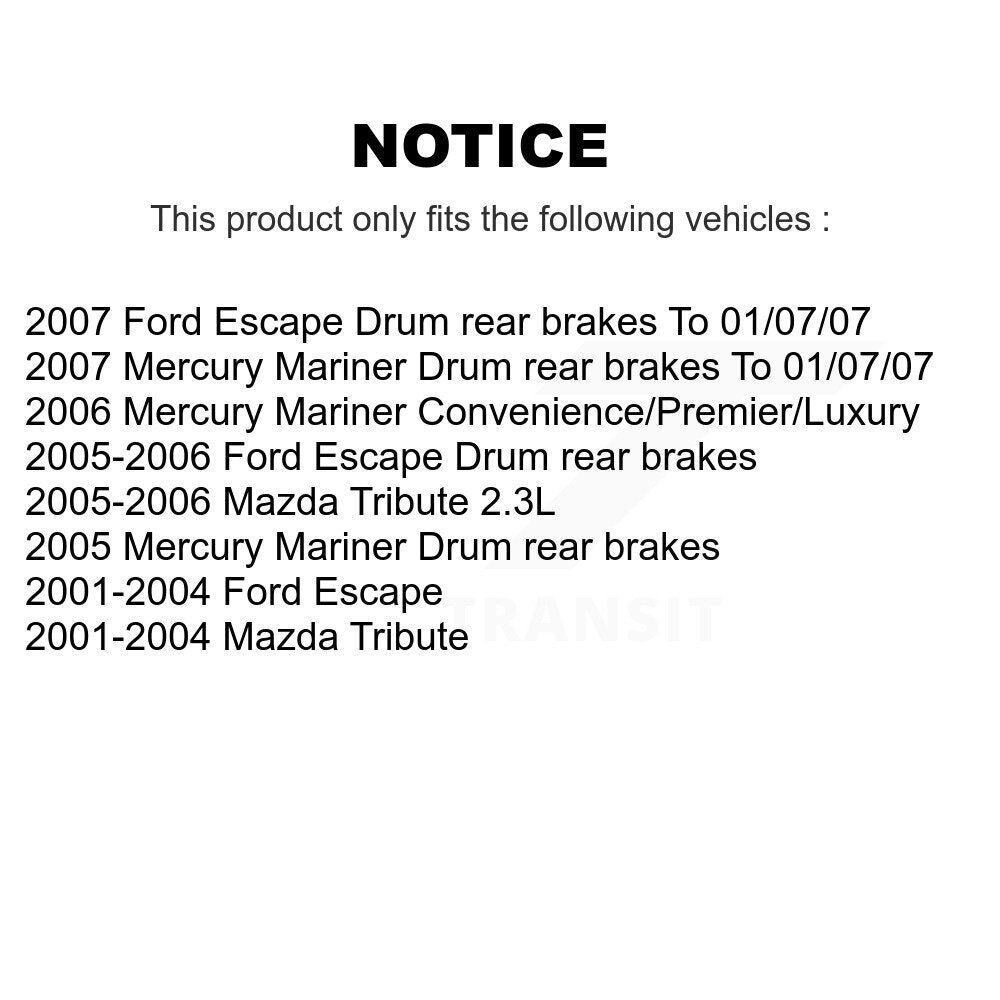 Front Rear Disc Brake Rotor Ceramic Pad & Drum Kit For Ford Escape Mazda Tribute