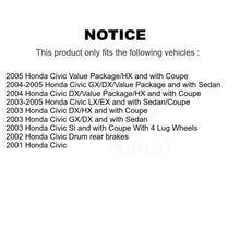 Charger l'image dans la galerie, Front Rear Disc Brake Rotors Ceramic Pads And Drum Kit For Honda Civic