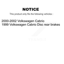 Load image into Gallery viewer, Rear Disc Brake Rotors Hub Assembly And Ceramic Pads Kit For Volkswagen Cabrio