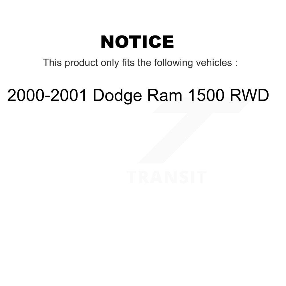 [Front+Rear] 00-01 Dodge Ram 1500 RWD Premium OE Brake Rotor Drum Kit & Ceramic Pads For Max Braking