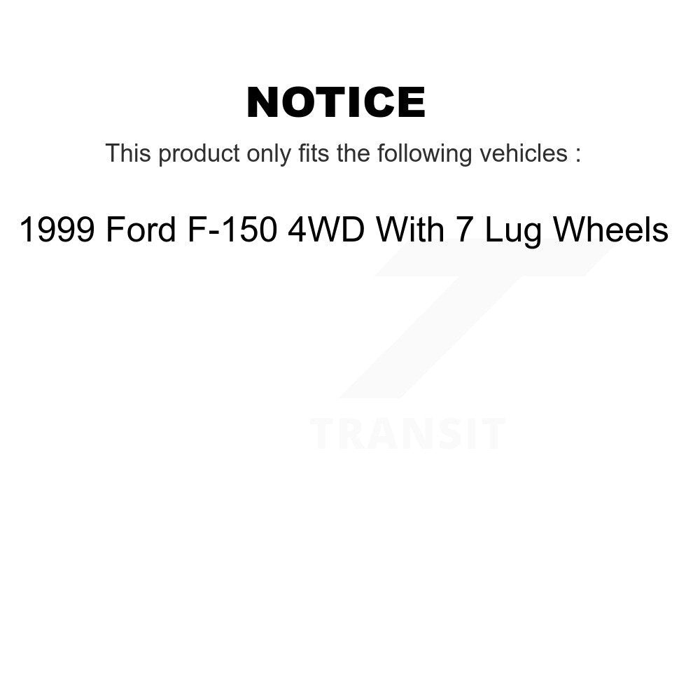 Kit de tampons et tambours en céramique pour Rotor de frein à disque avant et arrière (9 pièces) pour Ford F-150 4WD 1999 