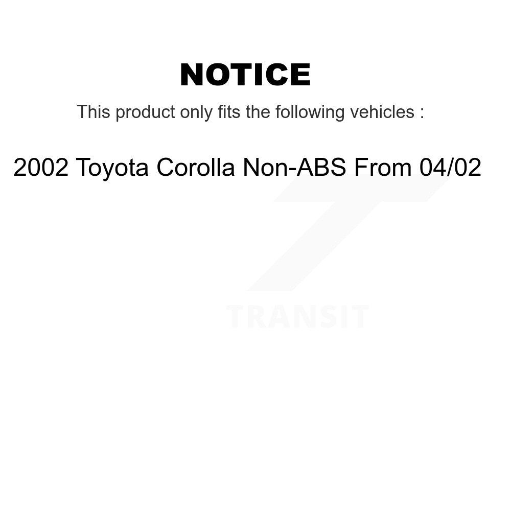 Kit de tambour de plaquettes en céramique de Rotors de frein avant et arrière (9 pièces) pour Toyota Corolla à partir de 04 02 