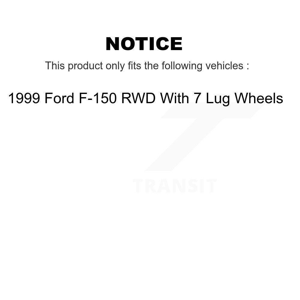 Kit de tampons et tambours en céramique pour Rotor de frein à disque avant et arrière (9 pièces) pour Ford F-150 RWD 1999 