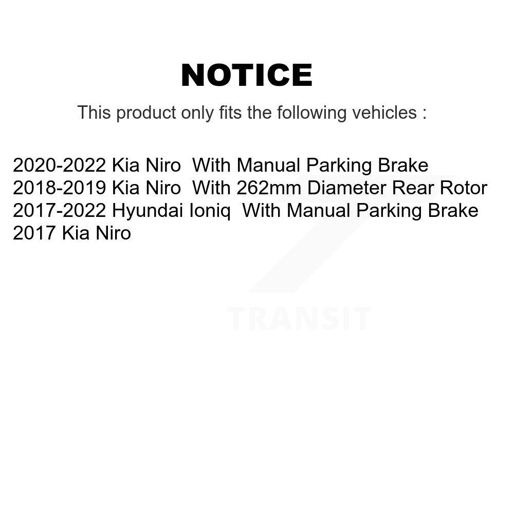 Front Rear Disc Brake Rotors And Ceramic Pads Kit For Kia Niro Hyundai Ioniq