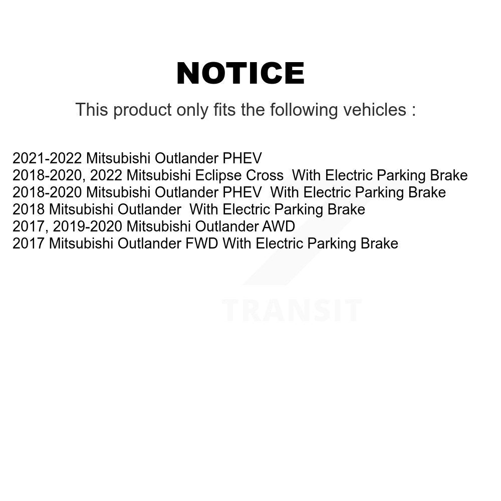 Rear Brake Rotor And Ceramic Pad Kit For Mitsubishi Outlander Eclipse Cross PHEV