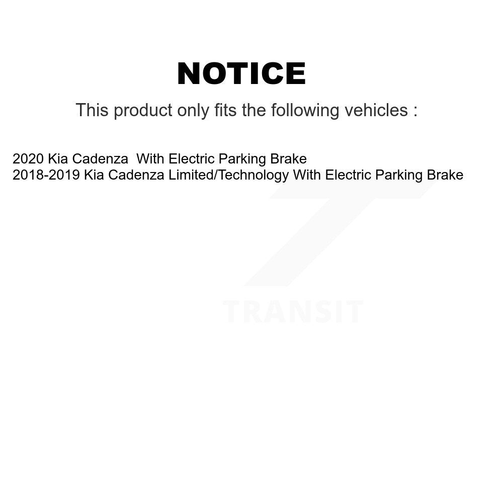 Rear Brake Rotor And Ceramic Pad Kit For Kia Cadenza With Electric Parking