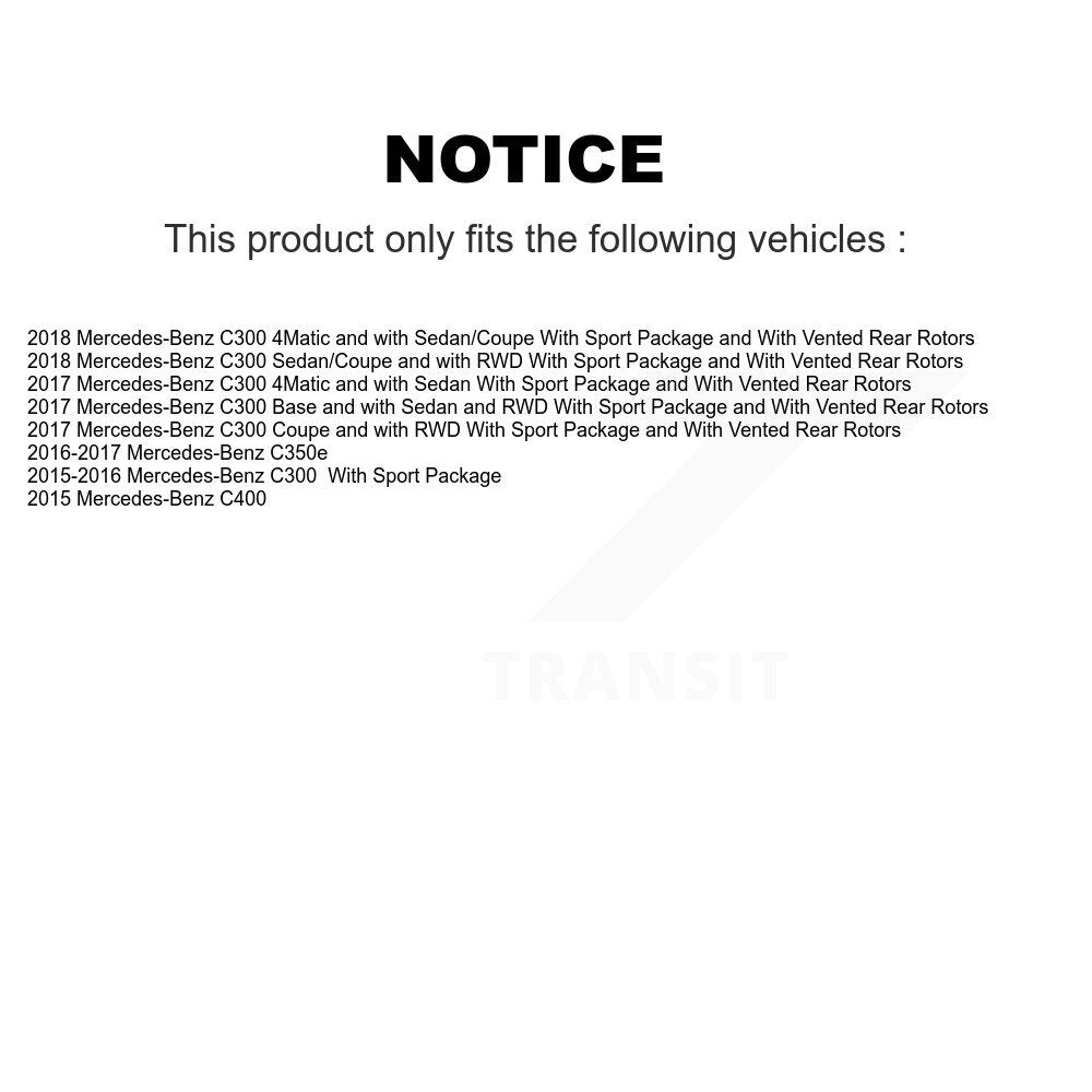 Front Rear Disc Brake Rotors & Ceramic Pad Kit For Mercedes-Benz C300 C400 C350e