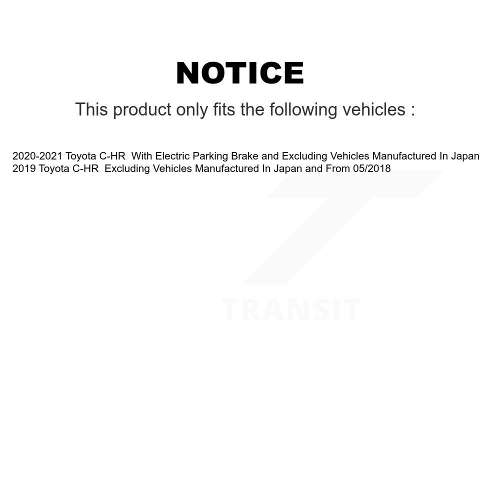 Rear Disc Brake Rotors And Ceramic Pads Kit For Toyota C-HR K8C-103312