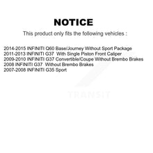 Charger l'image dans la galerie, Front Rear Disc Brake Rotors And Ceramic Pads Kit For INFINITI G37 G35 Q60