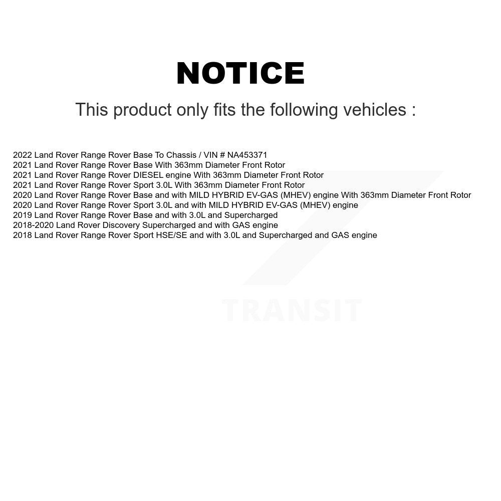 Front Disc Brake Rotors And Ceramic Pad Kit For Land Rover Range Sport Discovery