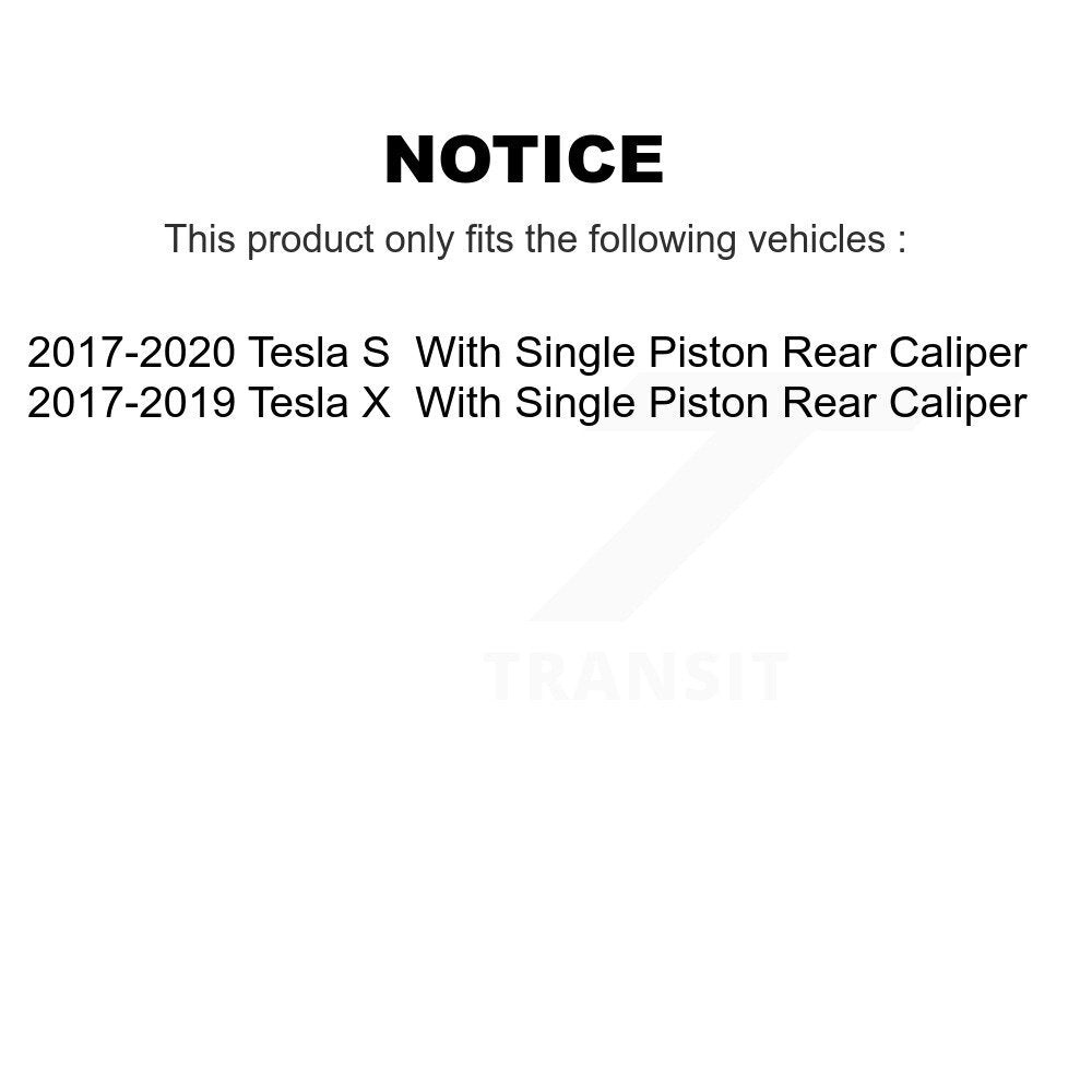 Rear Brake Rotor & Ceramic Pad Kit For Tesla X S With Single Piston Caliper