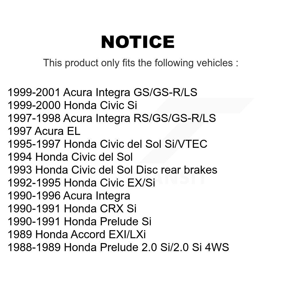 Rear Brake Rotor & Ceramic Pad Kit For Honda Civic Acura Integra del Sol Prelude