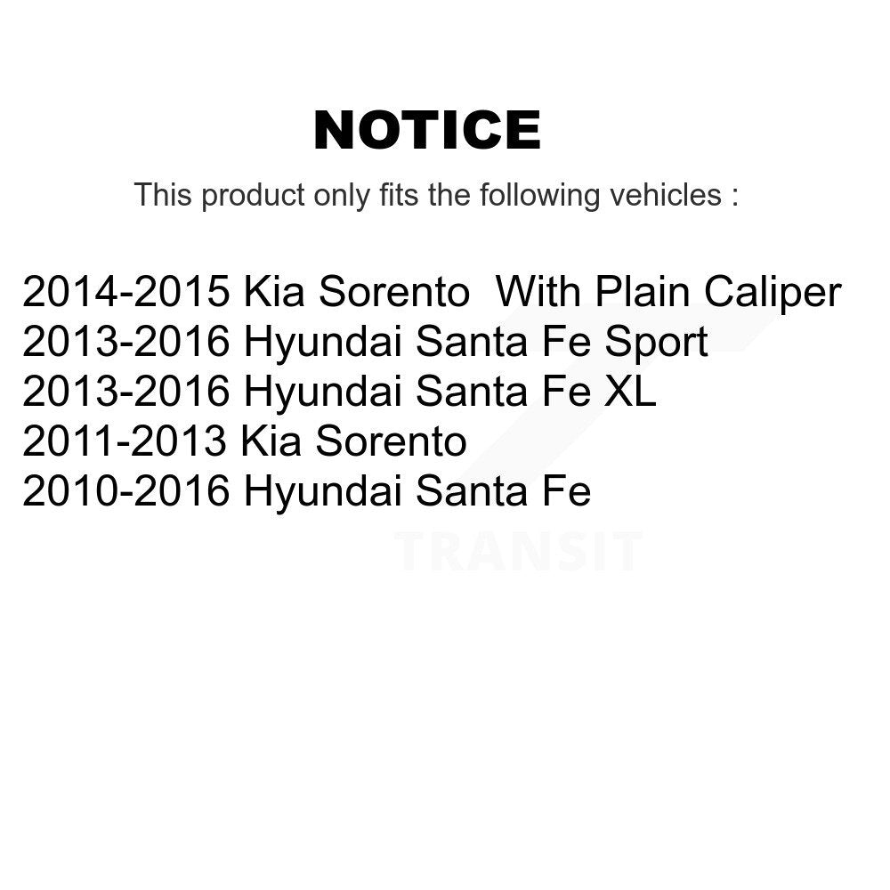 Rear Disc Brake Rotors Ceramic Pad Kit For Hyundai Santa Fe Sport Kia Sorento XL