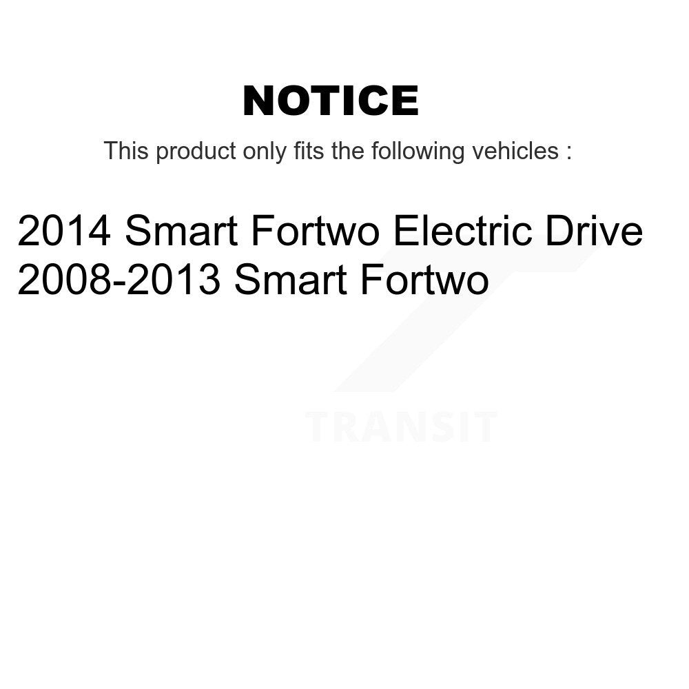 Front Rear Disc Brake Rotors Ceramic Pads And Drum Kit (7Pc) For Smart Fortwo