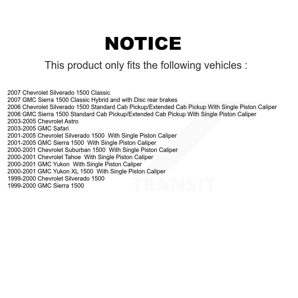 Rear Disc Rotors Ceramic Pads Parking Shoes Kit For Chevrolet GMC Silverado 1500