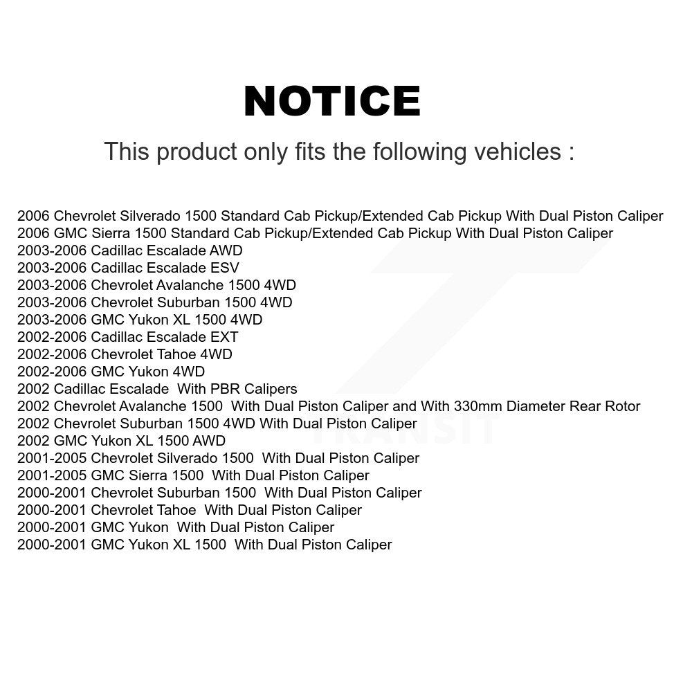 Rear Disc Rotors Ceramic Pads Parking Shoes Kit For Chevrolet GMC Silverado 1500