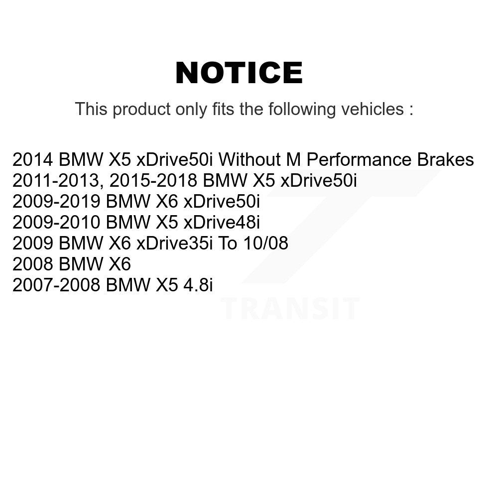 Rear Disc Rotors Ceramic Pads And Parking Brake Shoes Kit For BMW X5 X6