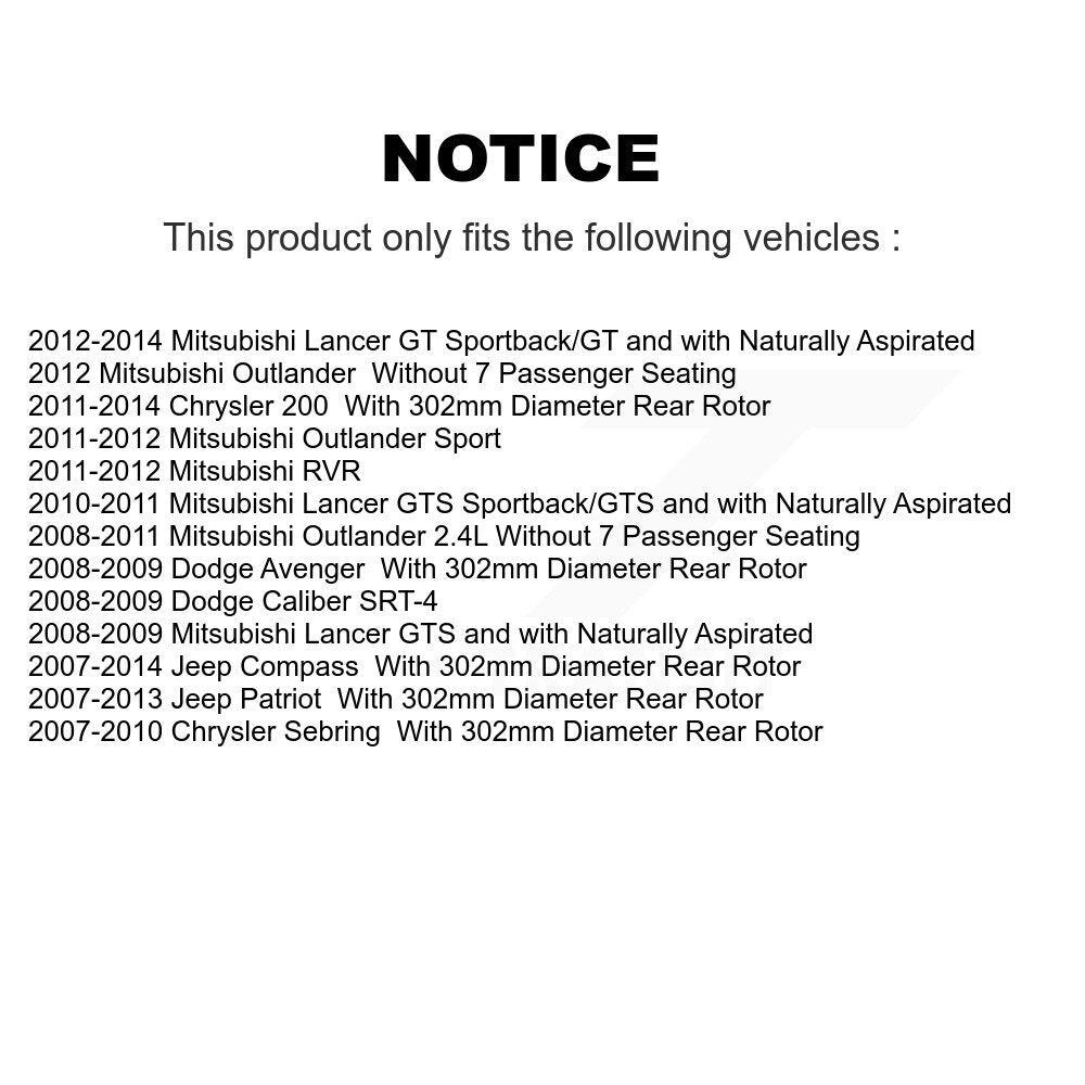 Rear Disc Rotors Ceramic Pads Parking Shoes Kit For Mitsubishi Jeep Chrysler 200