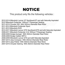 Load image into Gallery viewer, Rear Disc Rotors Ceramic Pads Parking Shoes Kit For Mitsubishi Jeep Chrysler 200