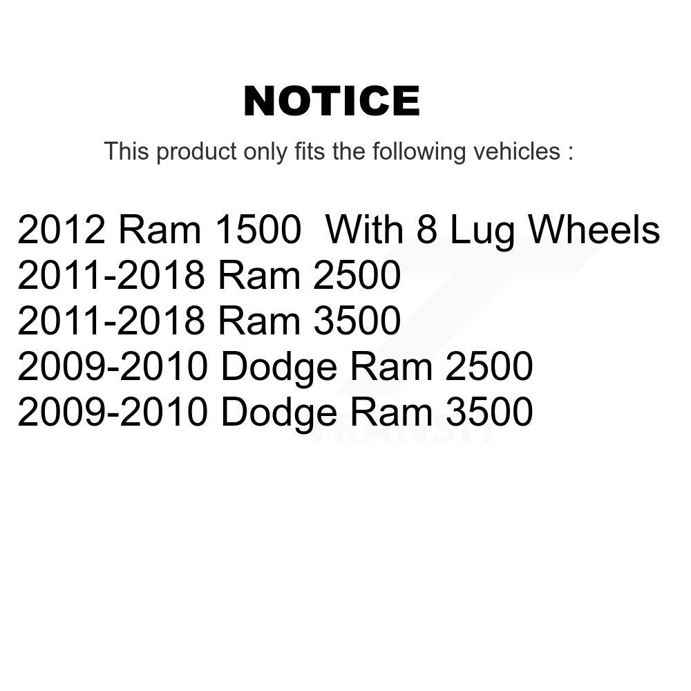 Rear Disc Rotors Ceramic Pads And Parking Shoes Kit For Ram 3500 2500 1500 Dodge