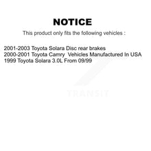 Charger l'image dans la galerie, Rear Disc Rotors Ceramic Pads &amp; Parking Brake Shoes Kit For Toyota Camry Solara