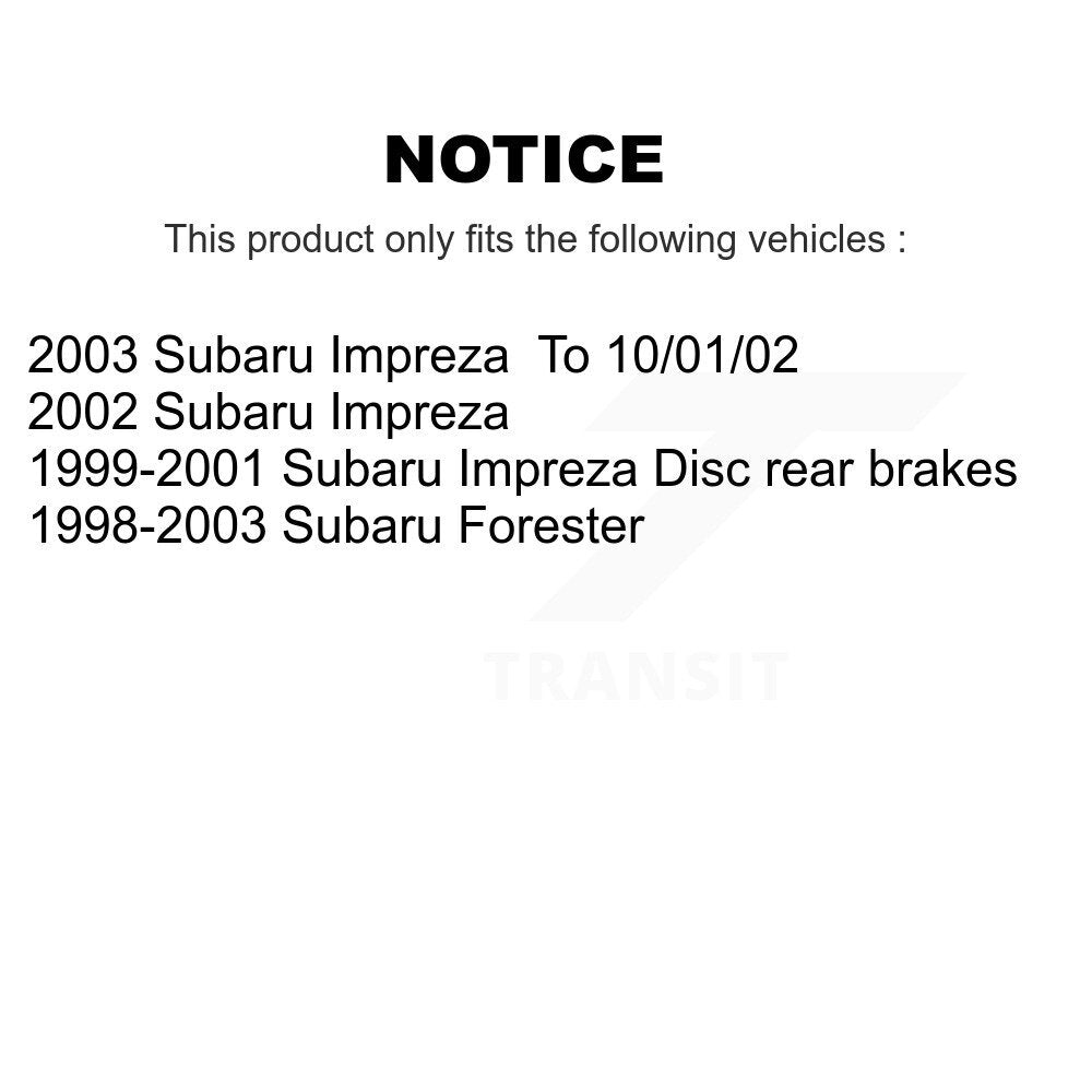 Rear Disc Rotors Ceramic Pads And Parking Shoes Kit For Subaru Forester Impreza