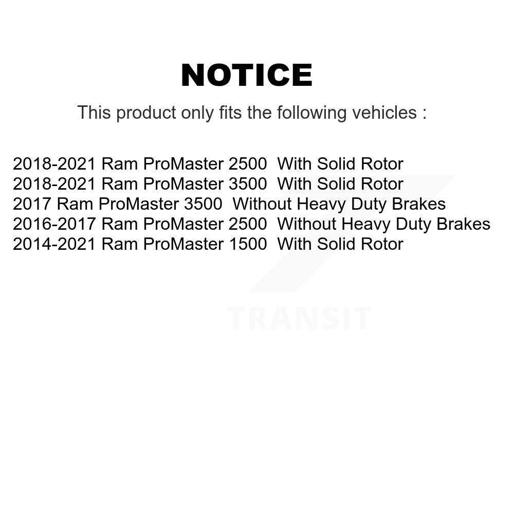 Rear Disc Rotors Ceramic Pads Parking Shoes Kit For Ram ProMaster 2500 3500 1500