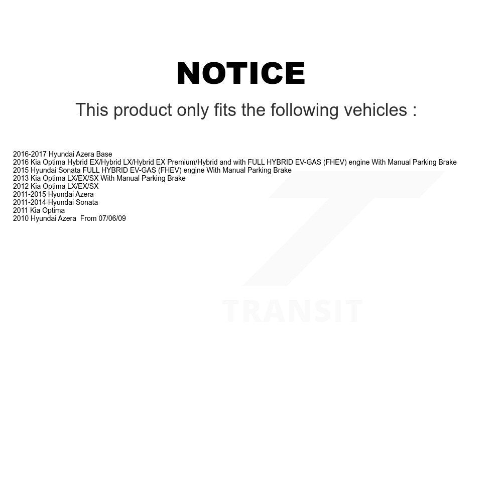 Rear Disc Rotors Ceramic Pads & Parking Shoes Kit For Hyundai Sonata Kia Optima