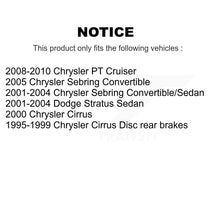 Load image into Gallery viewer, Rear Disc Rotors Ceramic Pads Parking Shoes Kit For Chrysler Sebring PT Cruiser